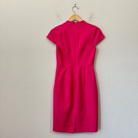 J. CREW V-Neck Bi-Stretch Cotton Sheath Dress in Soft Fuchsia - Picture 5 of 14